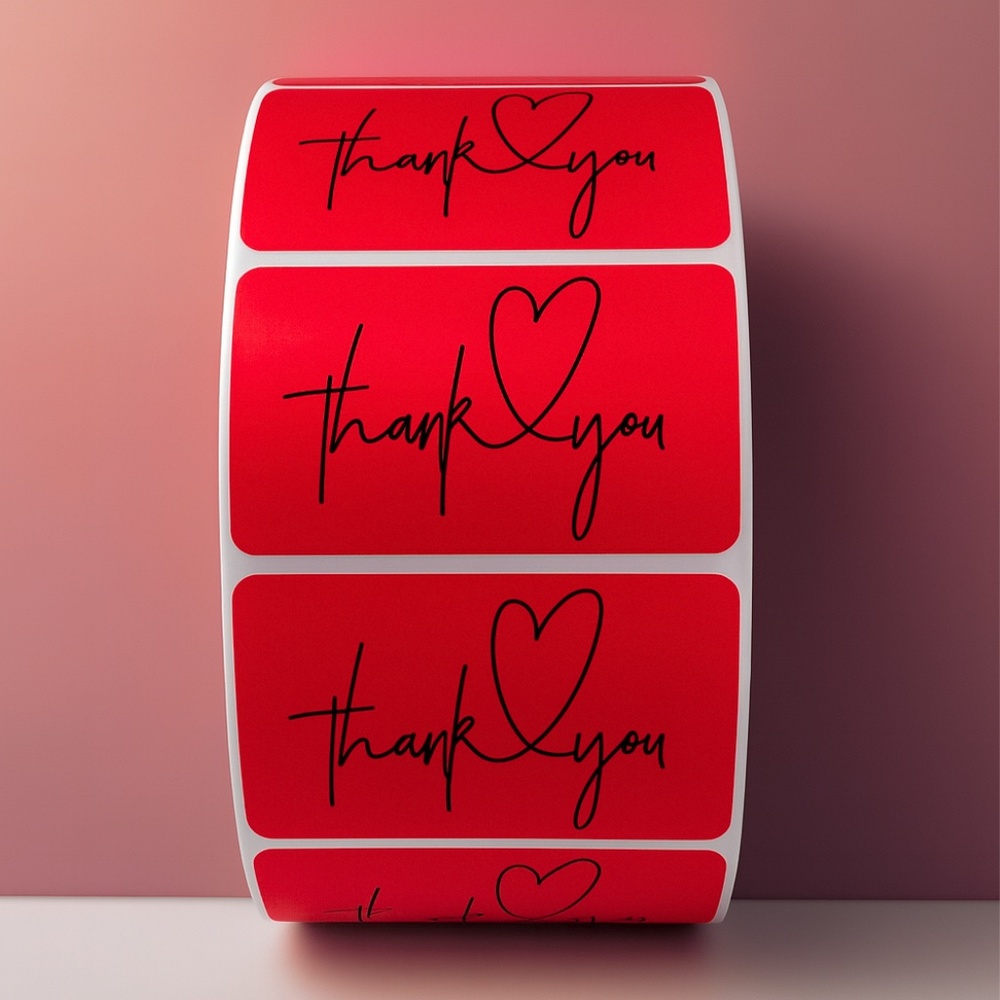 Thank You Heart Stickers – Modern Script Labels for Small Business Packaging - Picture 8 of 11